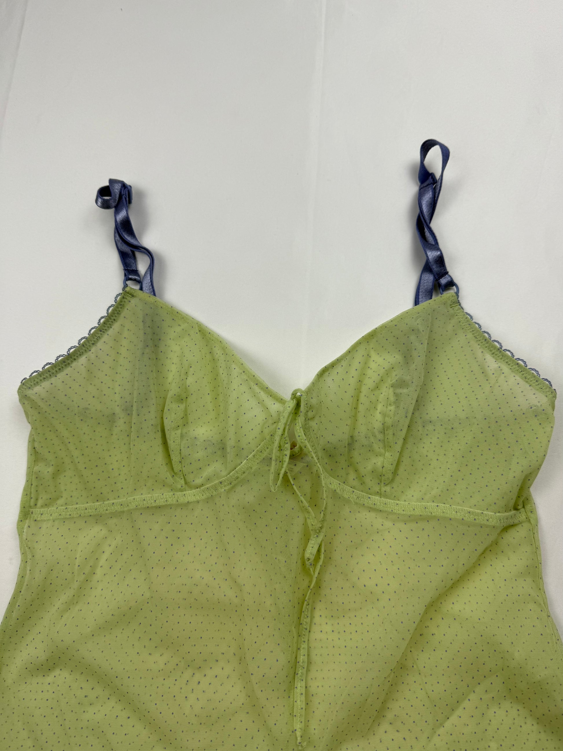 Green mesh babydoll cami top (S/M)