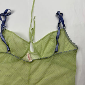 Green mesh babydoll cami top (S/M)