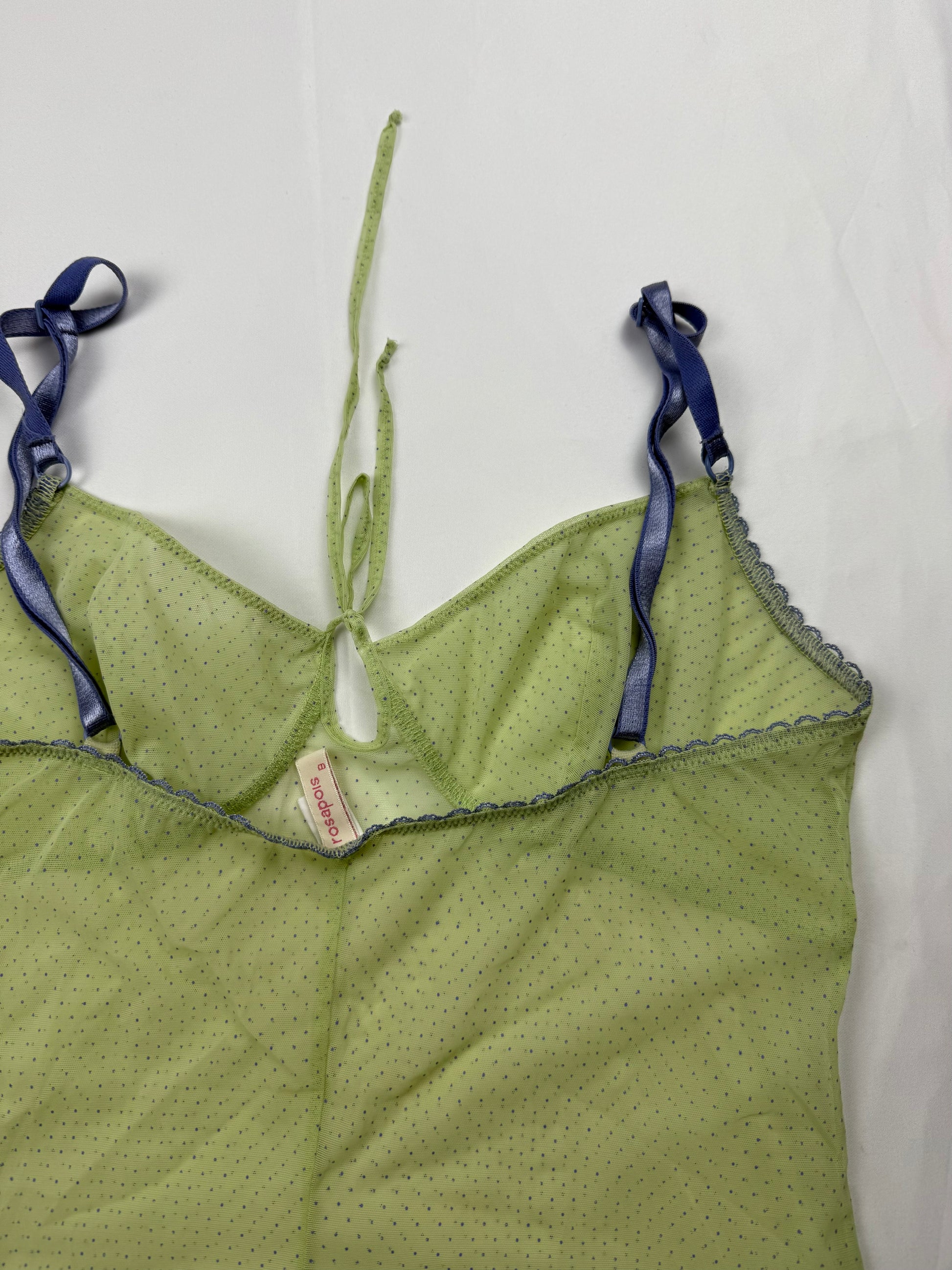 Green mesh babydoll cami top (S/M)