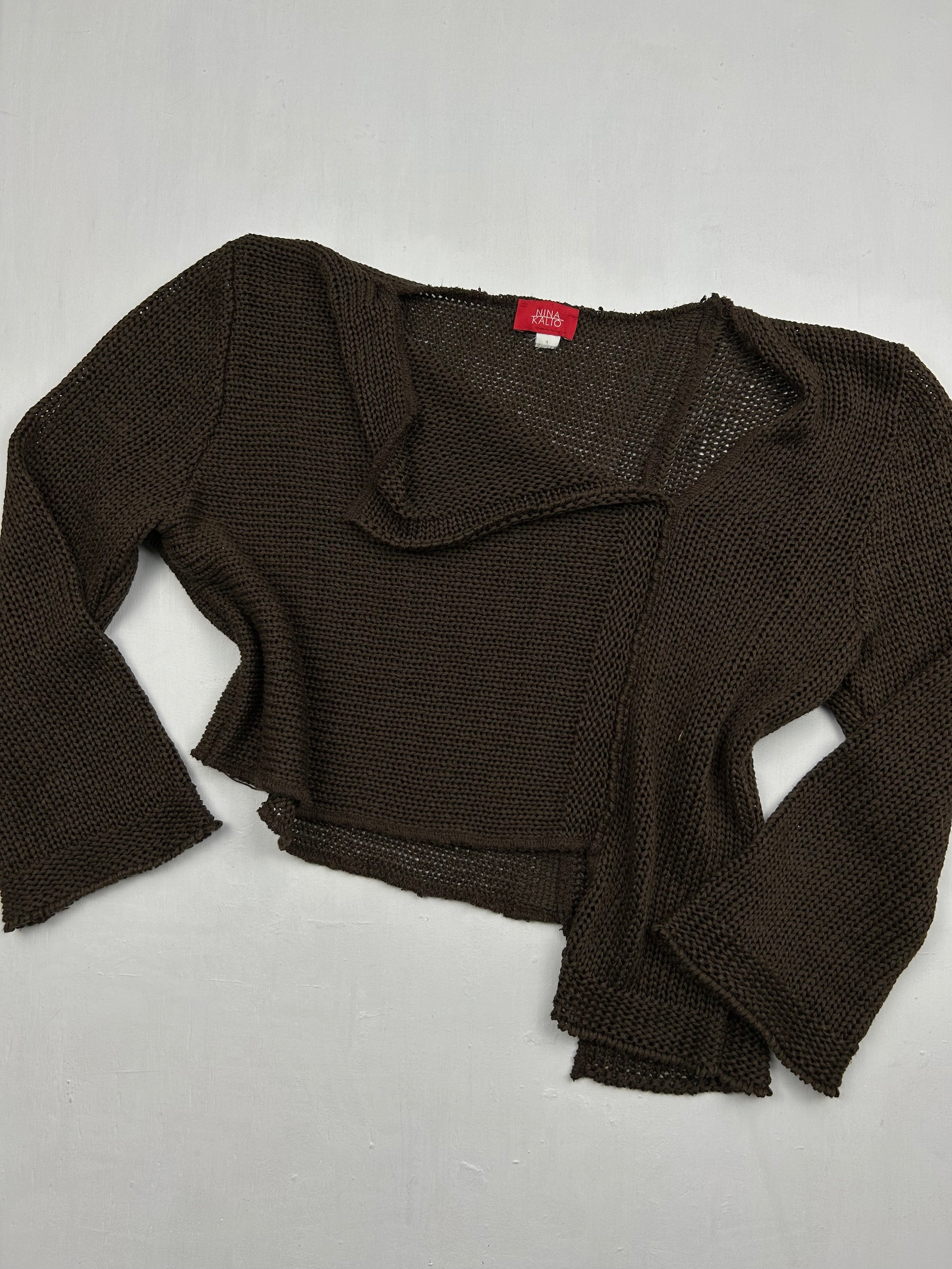 Brown asymmetric pocket jumper (S/M)