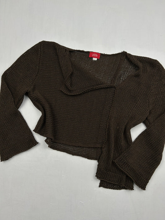 Brown asymmetric pocket jumper (S/M)