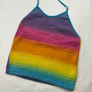 Multicolor knitted backless tie up top (S)