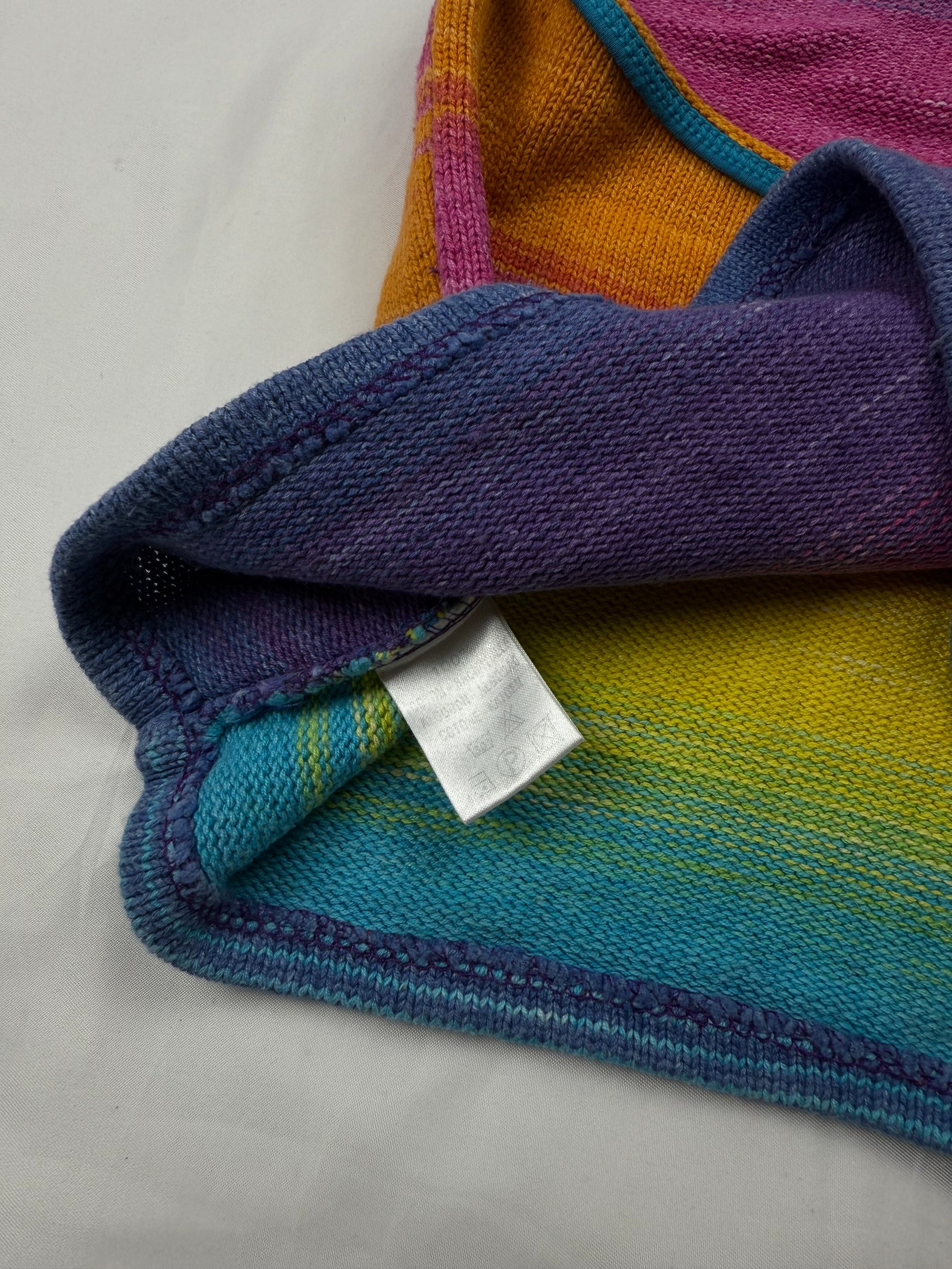 Multicolor knitted backless tie up top (S)