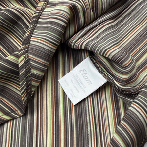 Khaki striped mesh long sleeves shirt (S/M)