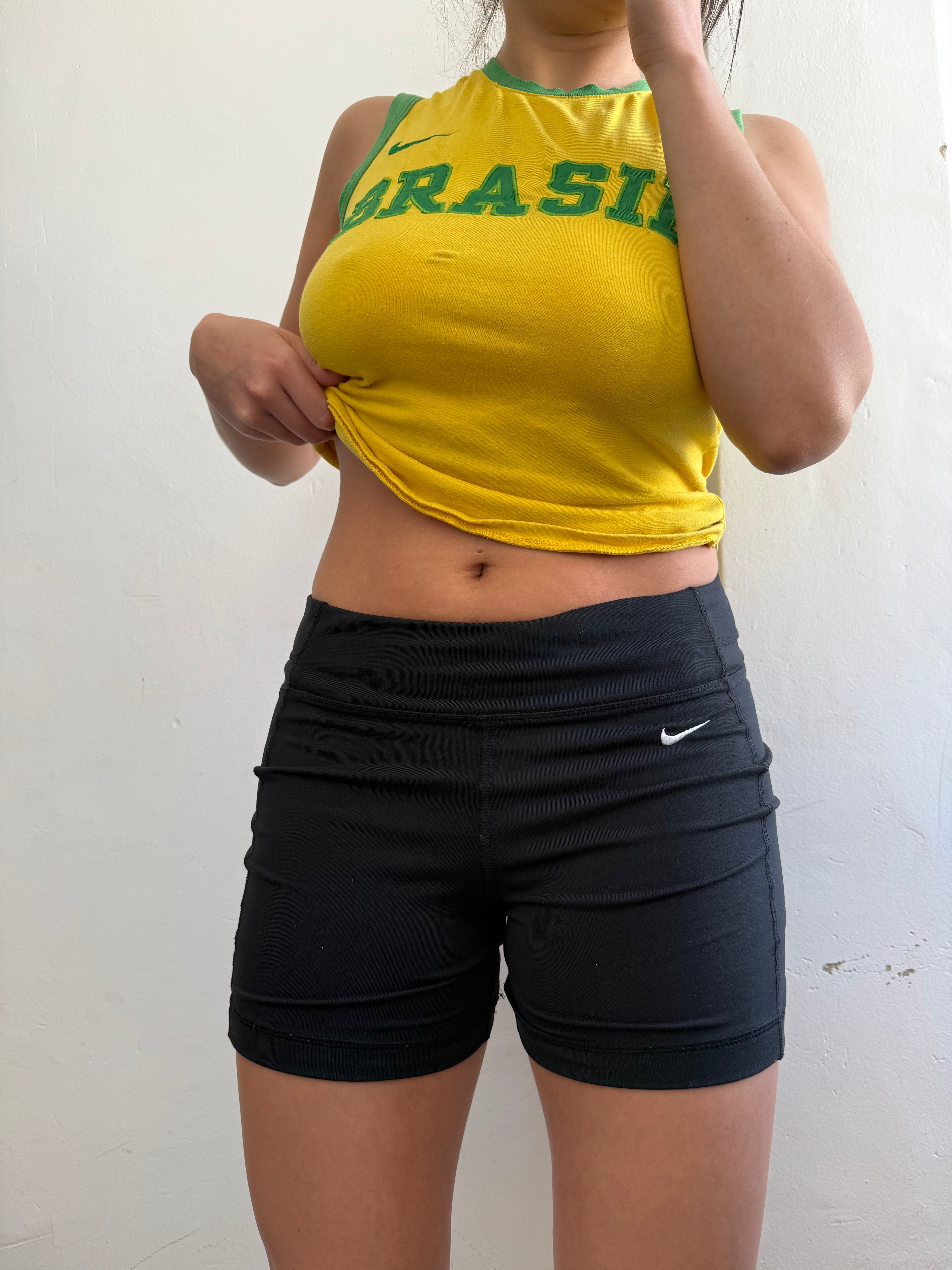 Black activewear low rise mini short (S)