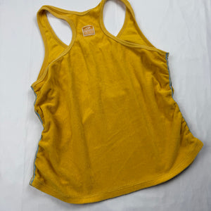 Yellow velvet towel ruched tank top (M/L)