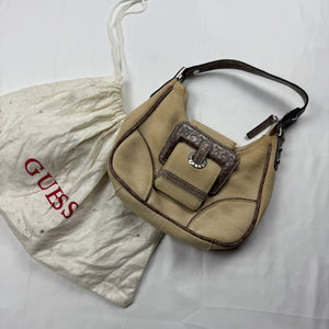 Beige buckle belt small shoulder bag (20x16cm)