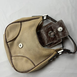 Beige buckle belt small shoulder bag (20x16cm)