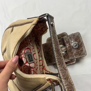 Beige buckle belt small shoulder bag (20x16cm)