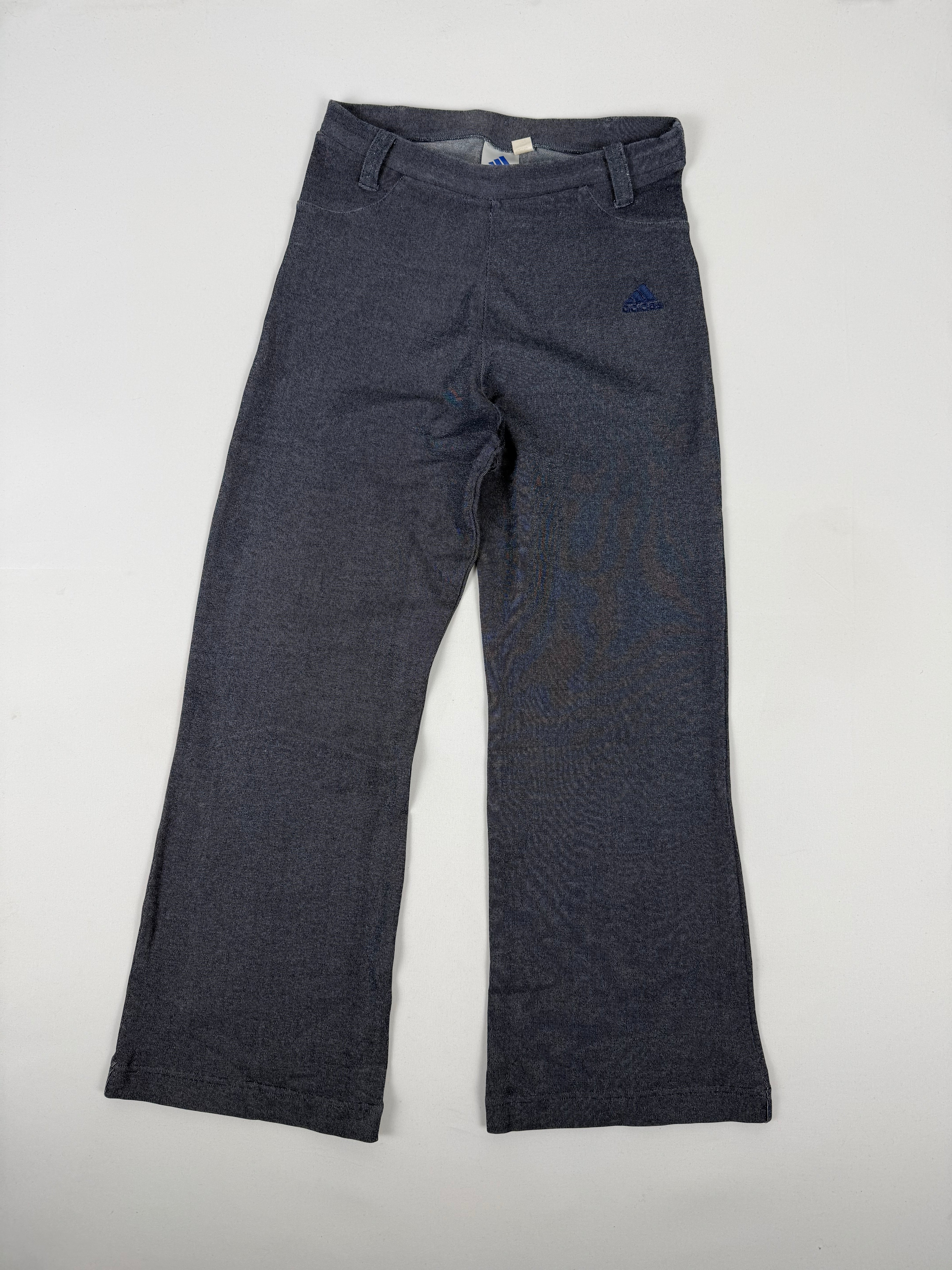 Pantalon droit taille basse en jean noir (XS)