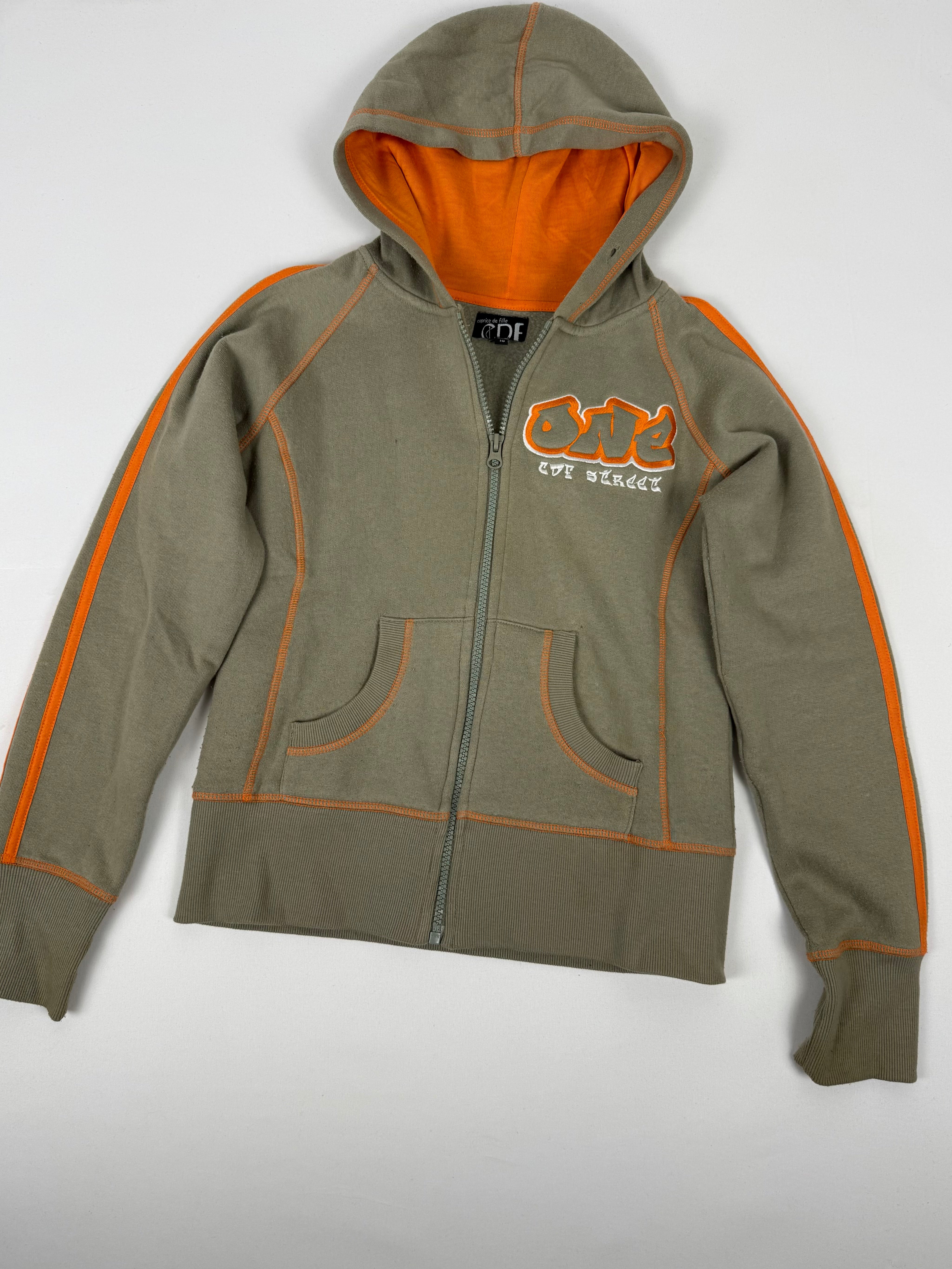 Khaki zip up hoodie (M)
