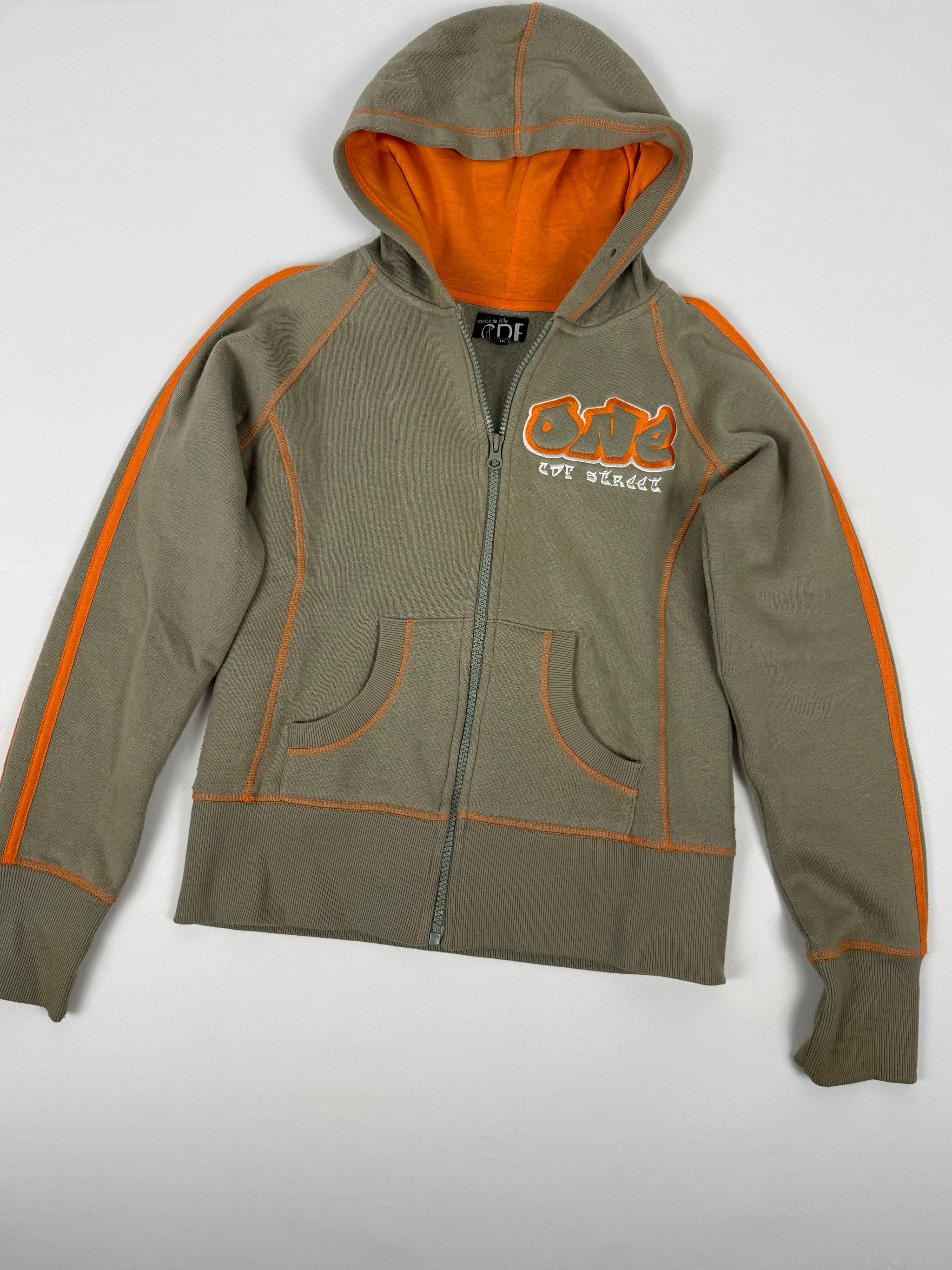 Khaki zip up hoodie (M)