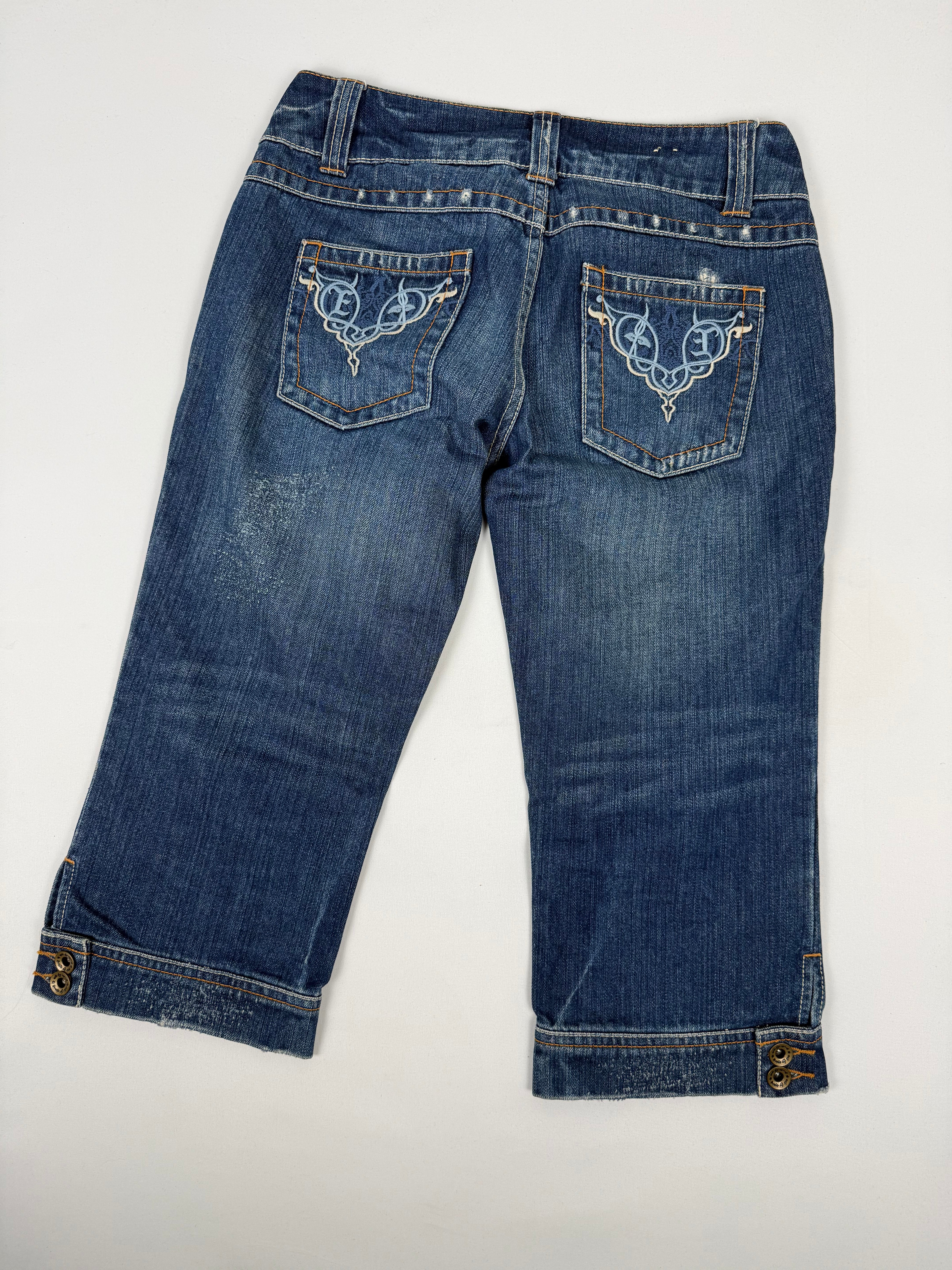 Blue denim capri pants (M)