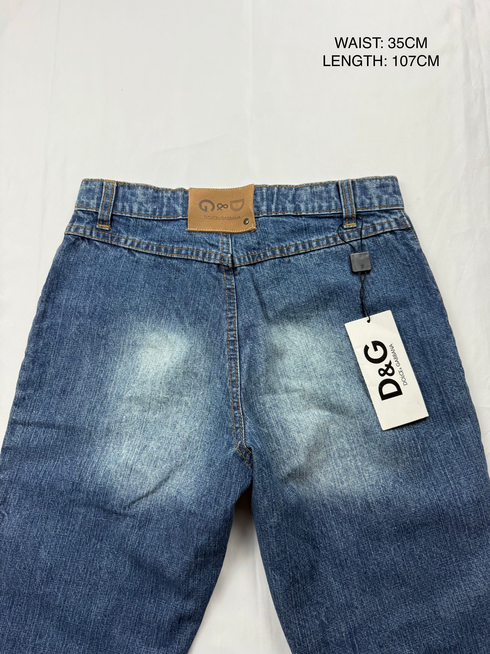 Navy blue denim low waist flared pants (XS)