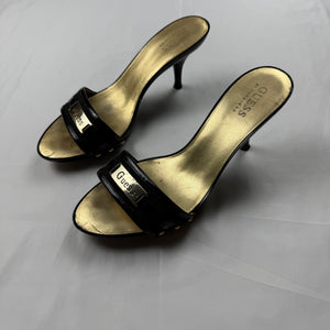 Black & gold kitten heels mules (39)