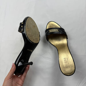 Black & gold kitten heels mules (39)