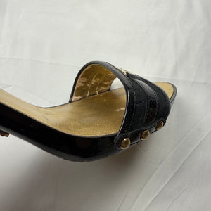 Black & gold kitten heels mules (39)