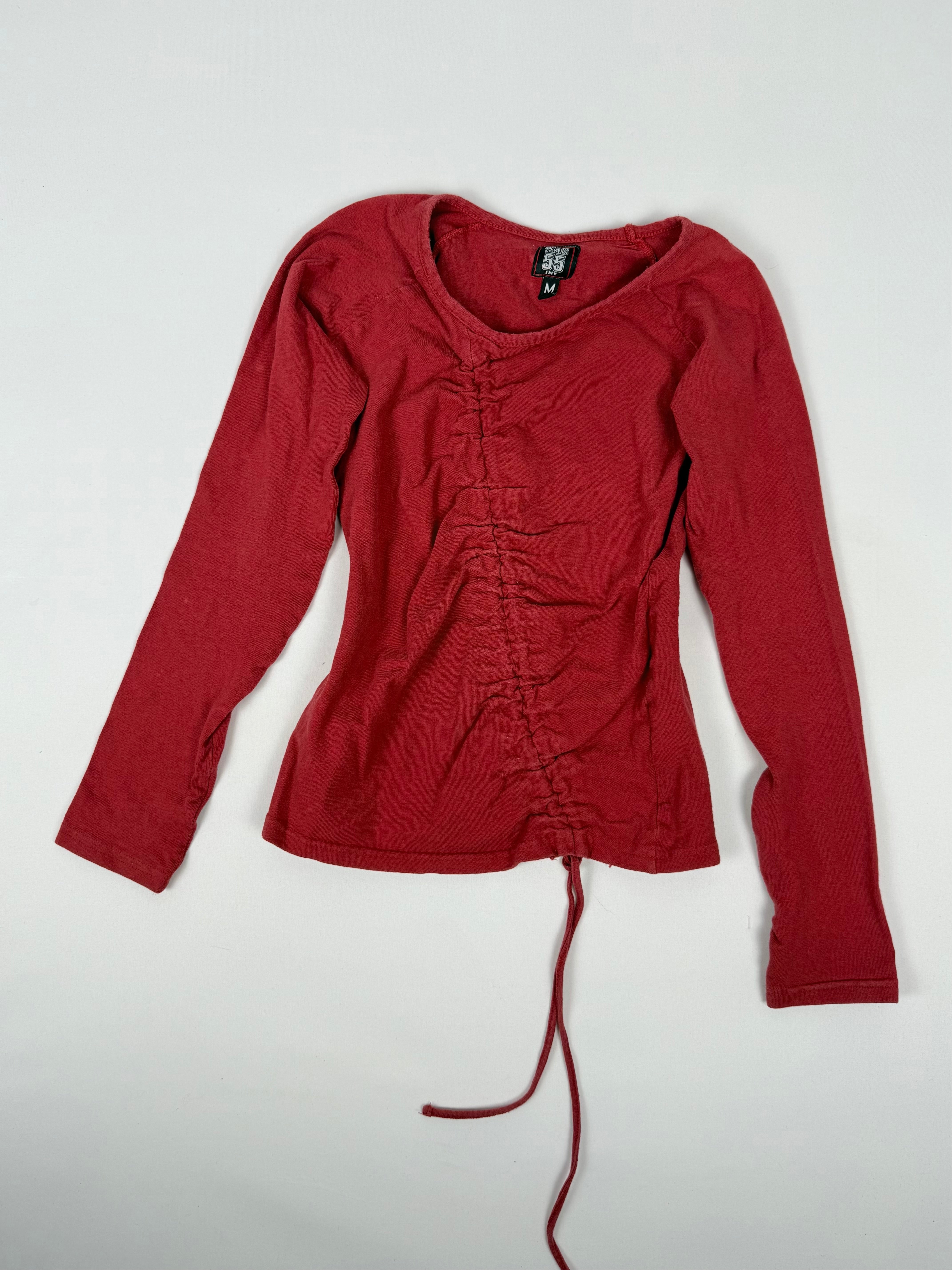Black 100% cotton ruched top (S)