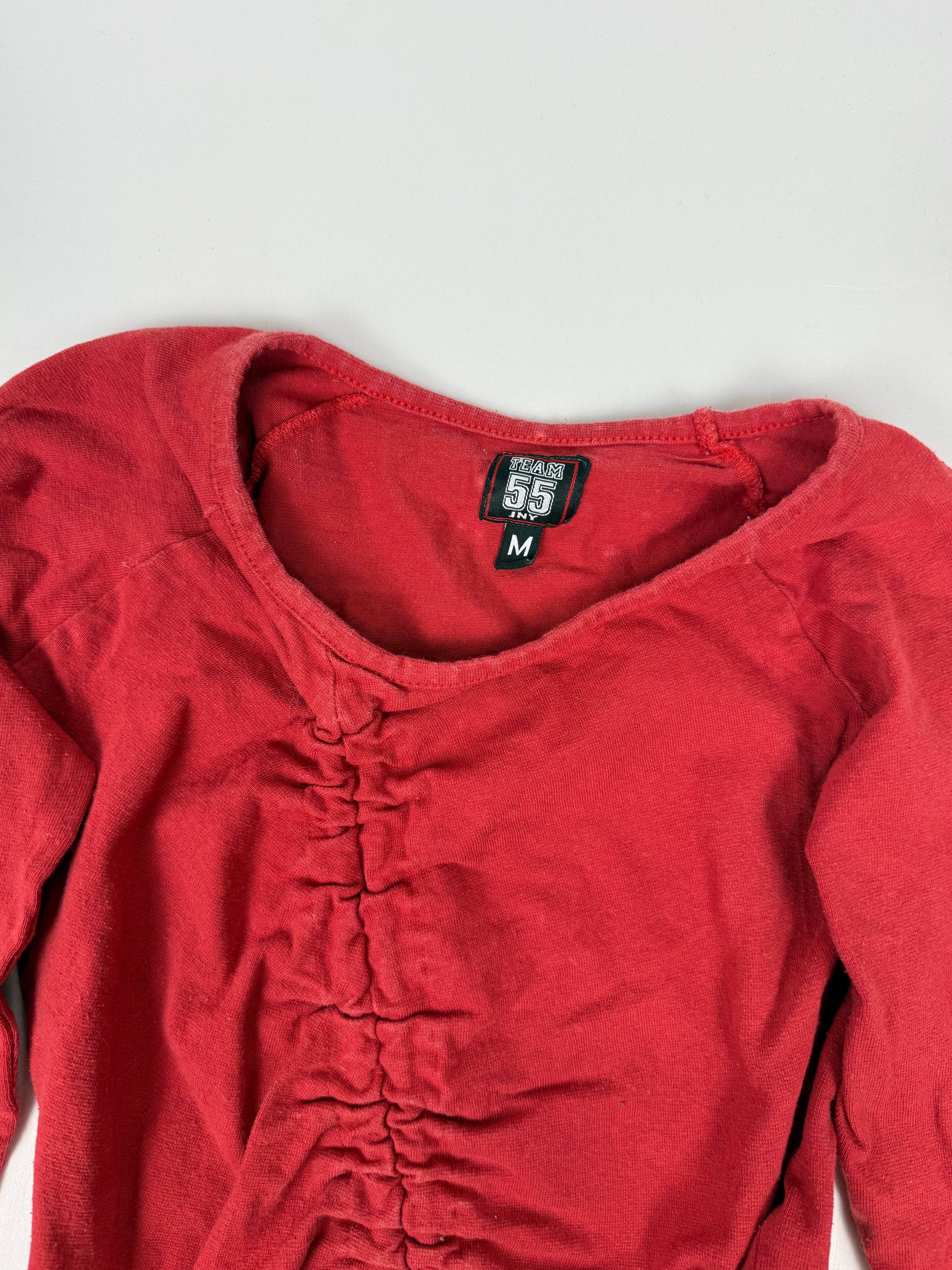 Black 100% cotton ruched top (S)
