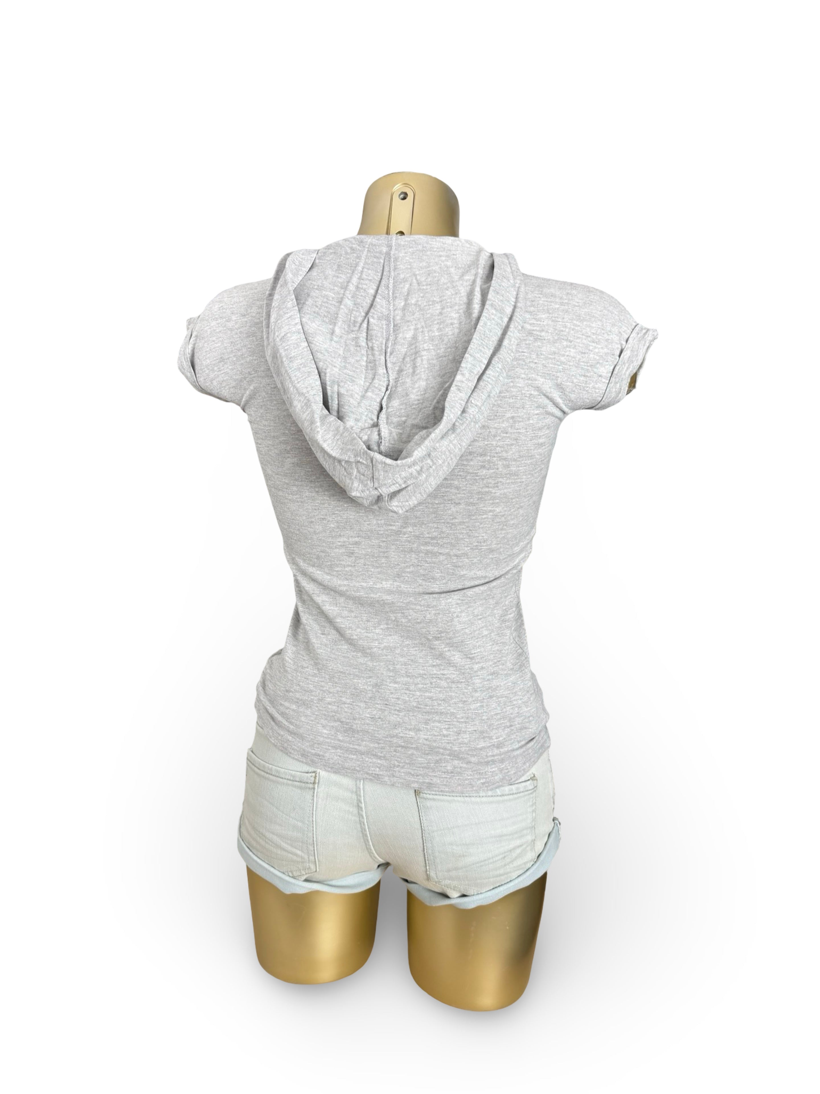 Grey hooded cotton tee (S)