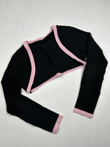 Black & pink crop bolero top (S)