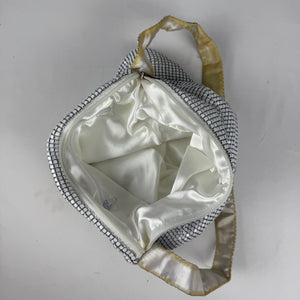 Silver sequins besace shoulder bag (30x32cm)