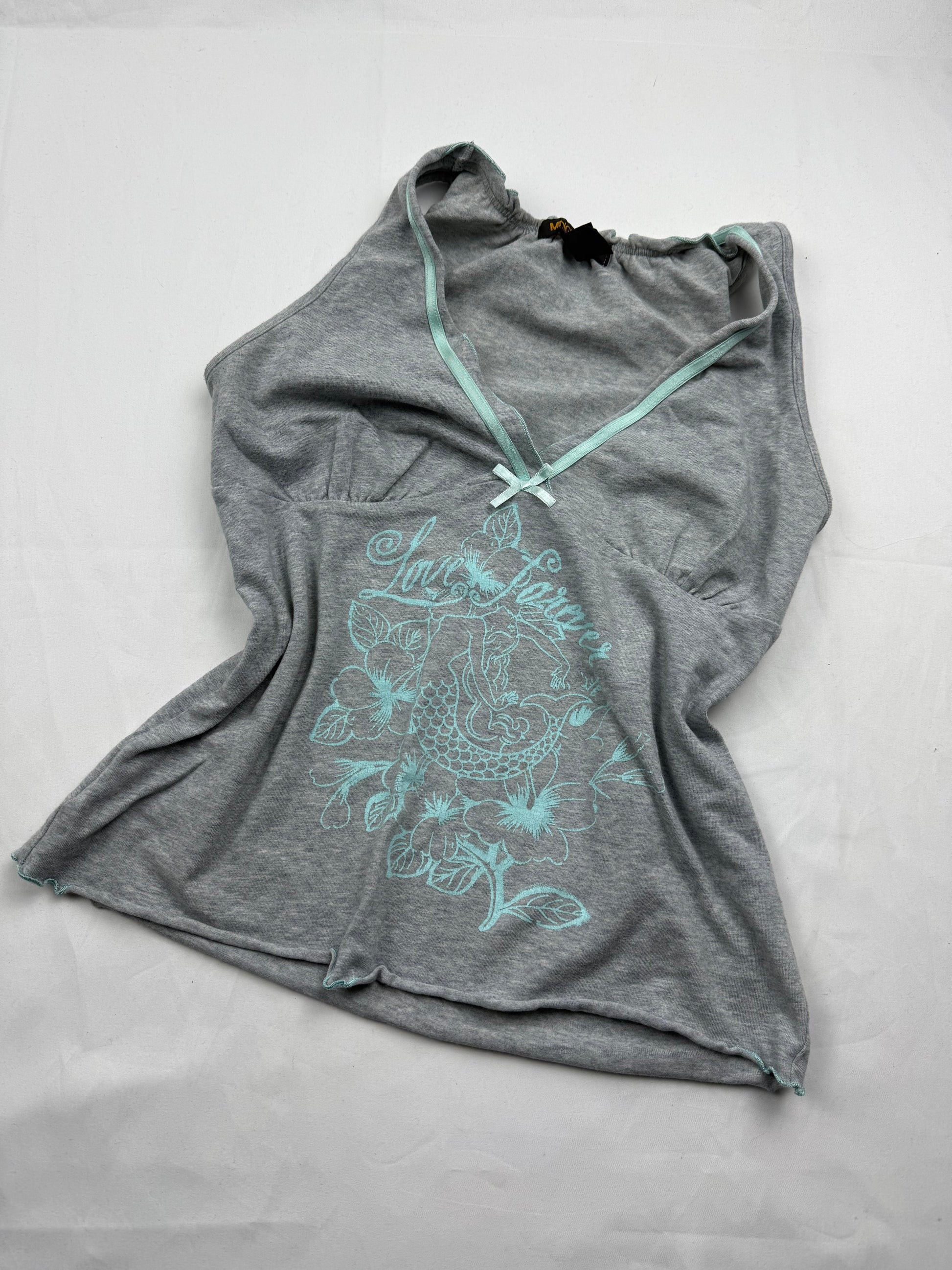 Grey cotton V neck tank top (M/L)