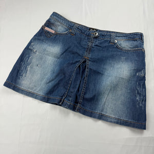 Blue denim low rise mini skirt (S/M)