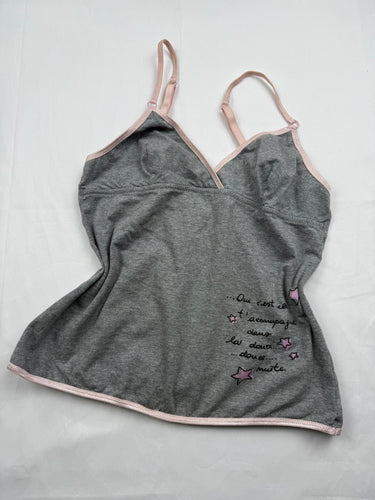 Grey cotton tight fit cami top (M)