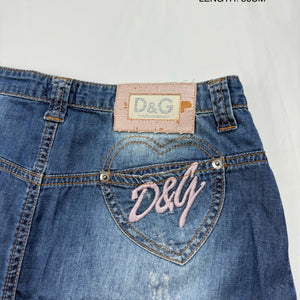 Blue denim low rise mini skirt (S/M)