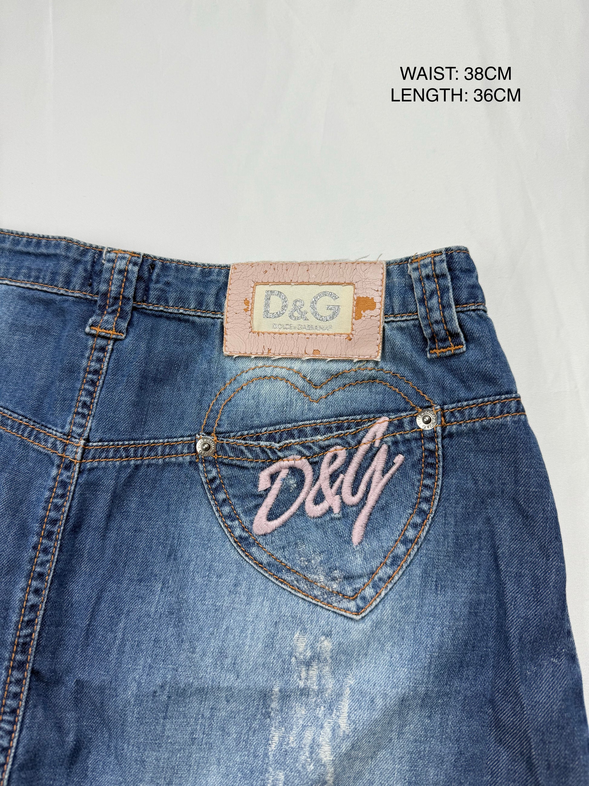 Blue denim low rise mini skirt (S/M)