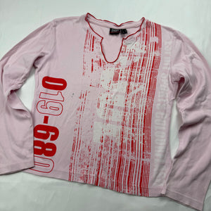 Pink graphic long sleeves top (M)