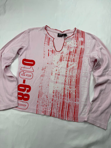 Pink graphic long sleeves top (M)