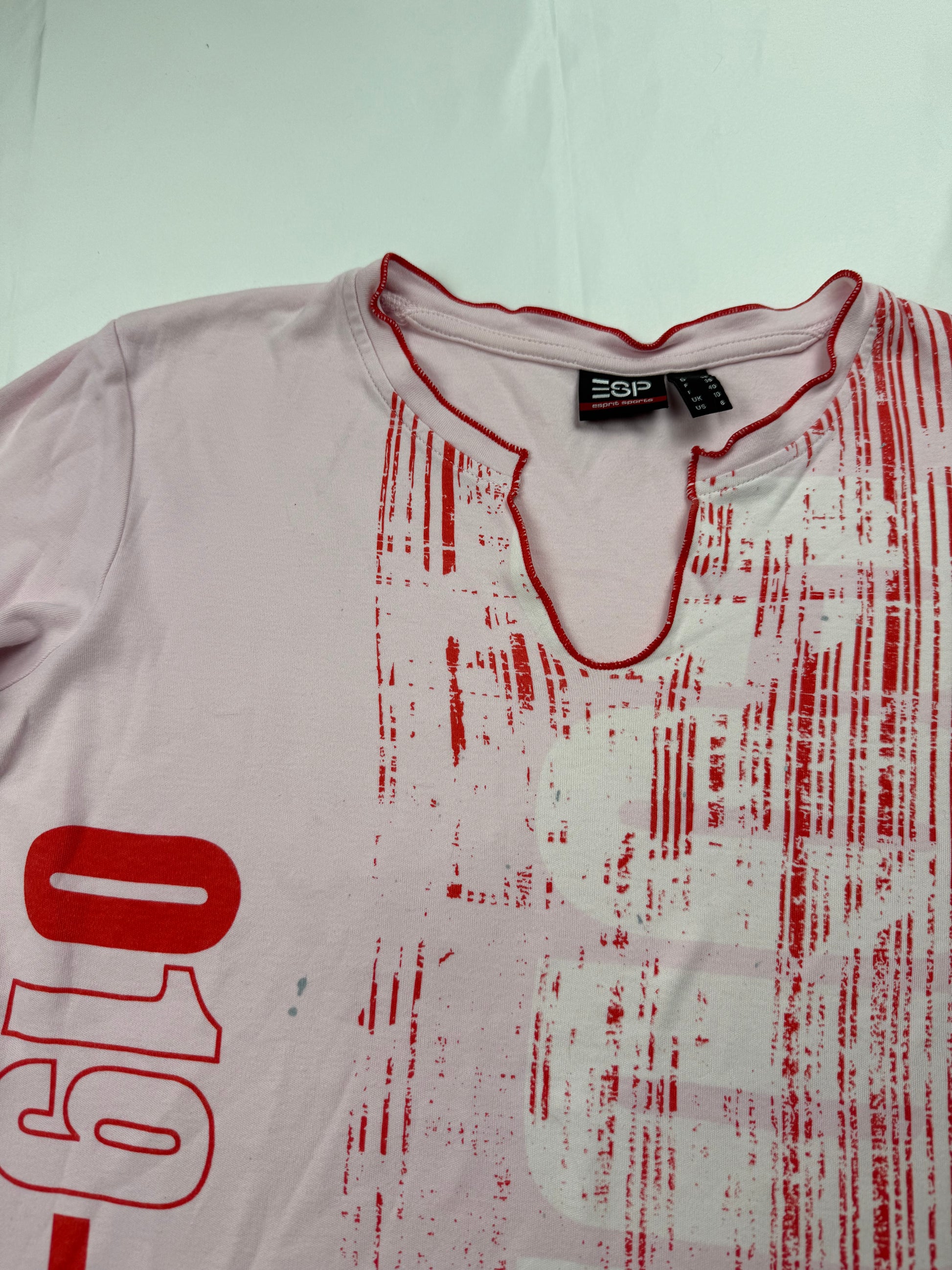 Pink graphic long sleeves top (M)