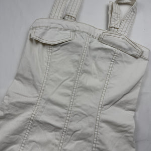 White stretchy denim tight fit mini dress (S)
