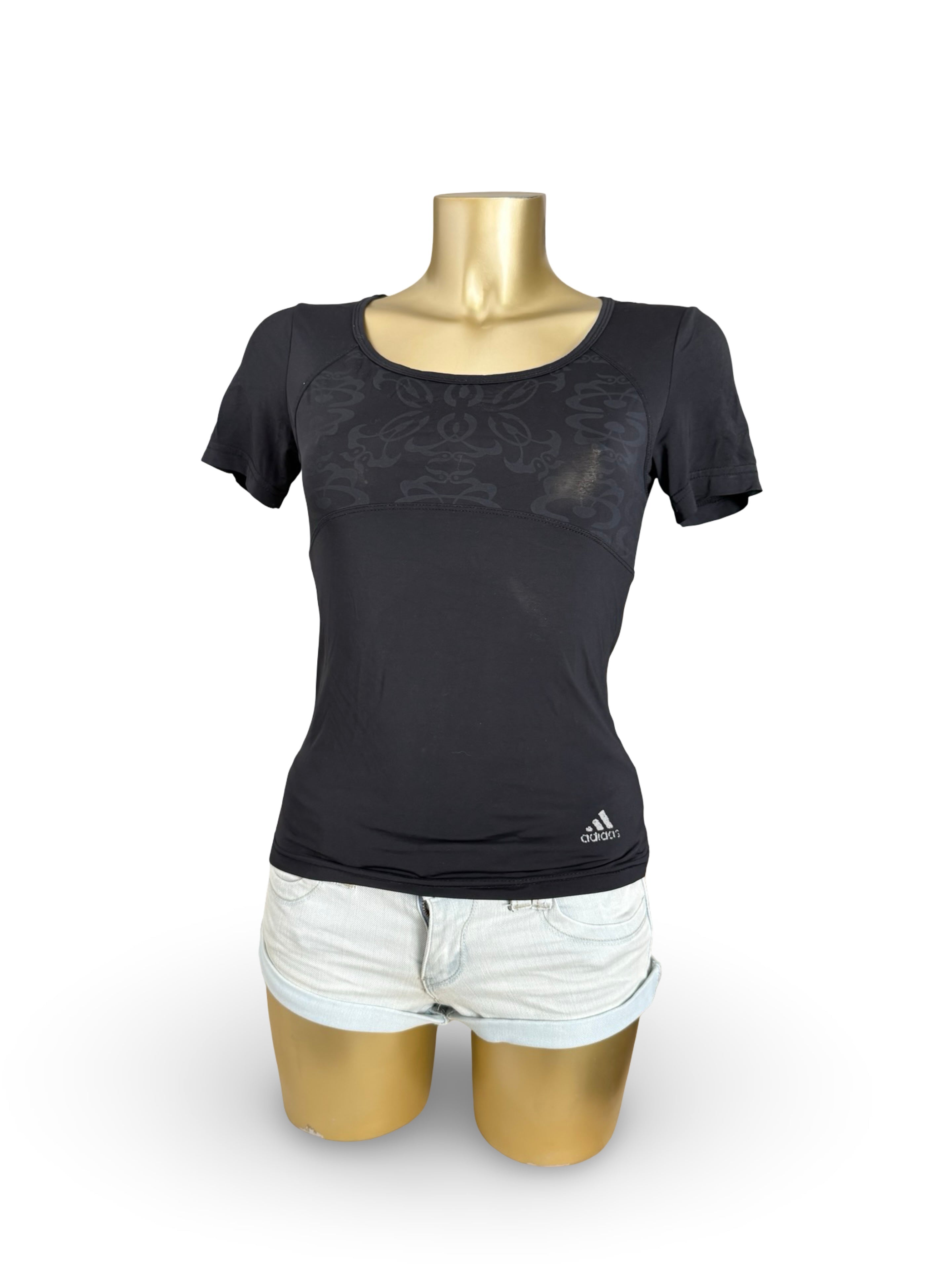 Black graphic activewear tee (S)