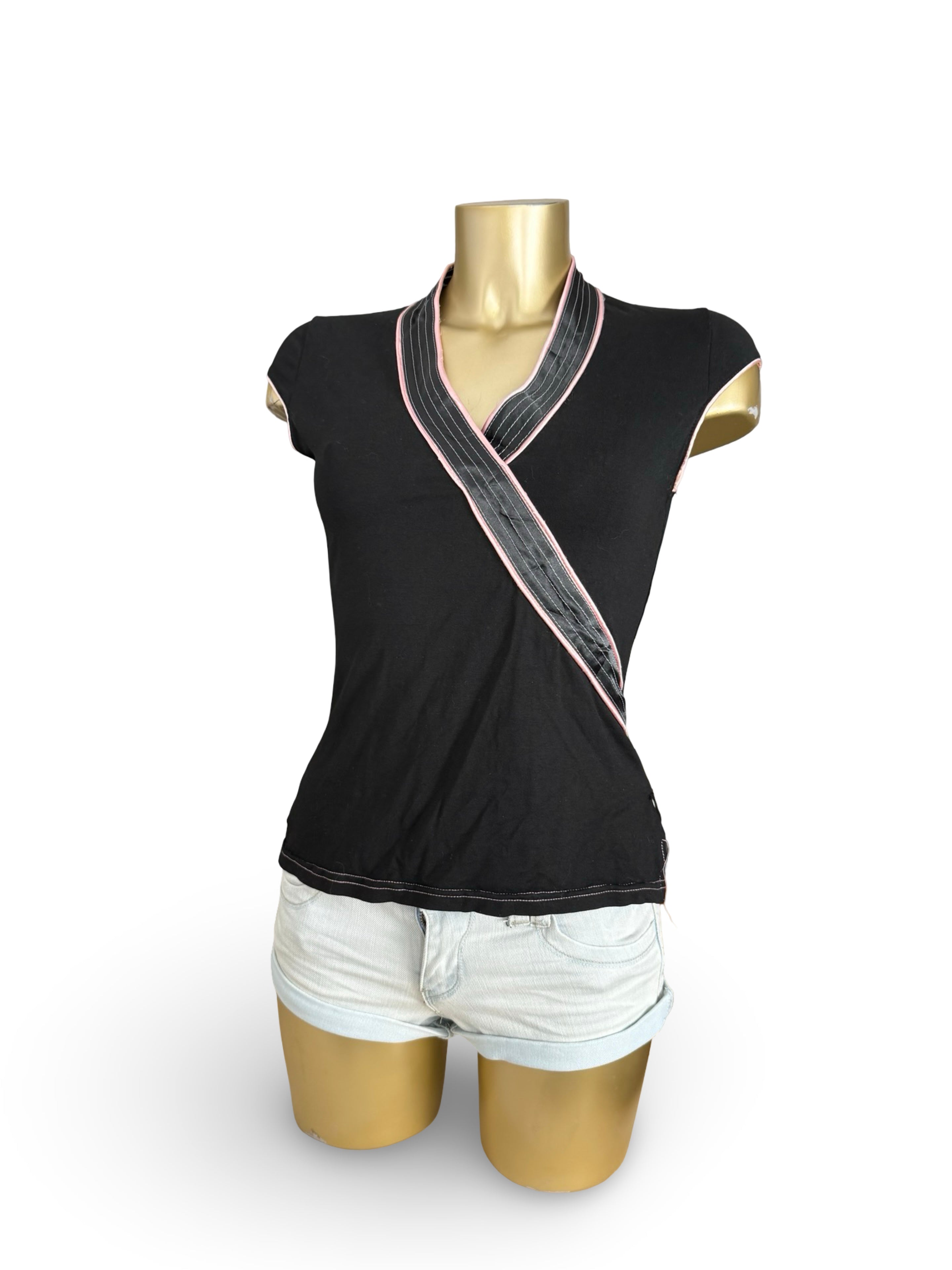 Black kimono tee (M)