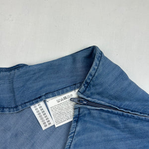 Denim blue pleated mini skirt (L)