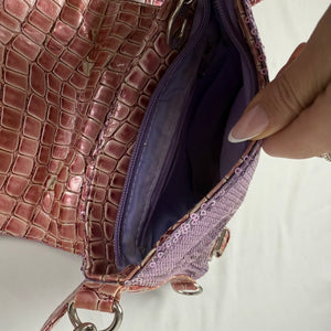 Pink sequins crossbody bag (18x19cm)