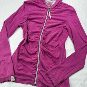 Pink ruched zip up hoodie (M)