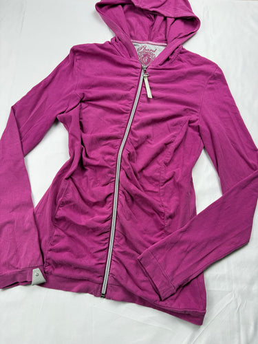 Pink ruched zip up hoodie (M)