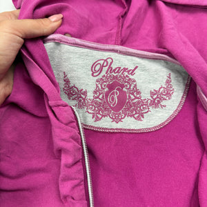 Pink ruched zip up hoodie (M)