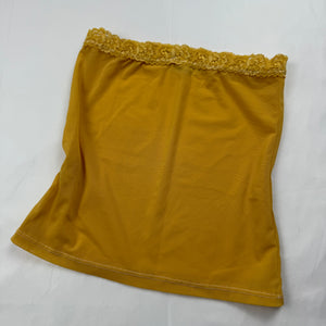 Yellow mesh tube top (XS)