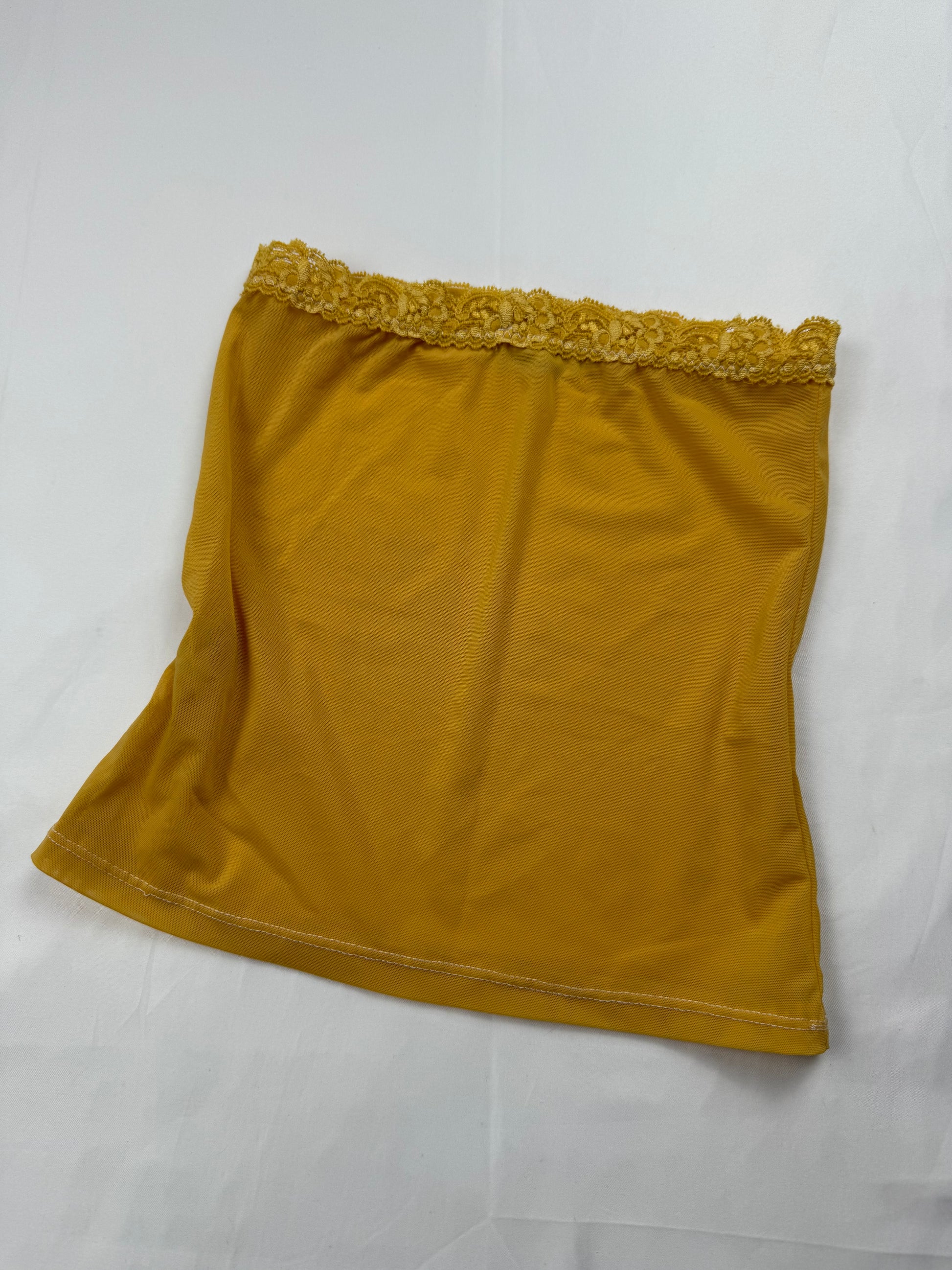 Yellow mesh tube top (XS)