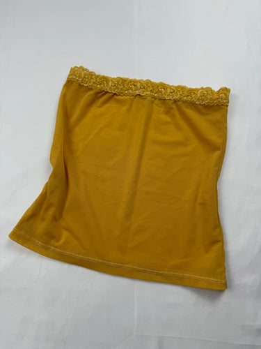 Yellow mesh tube top (XS)
