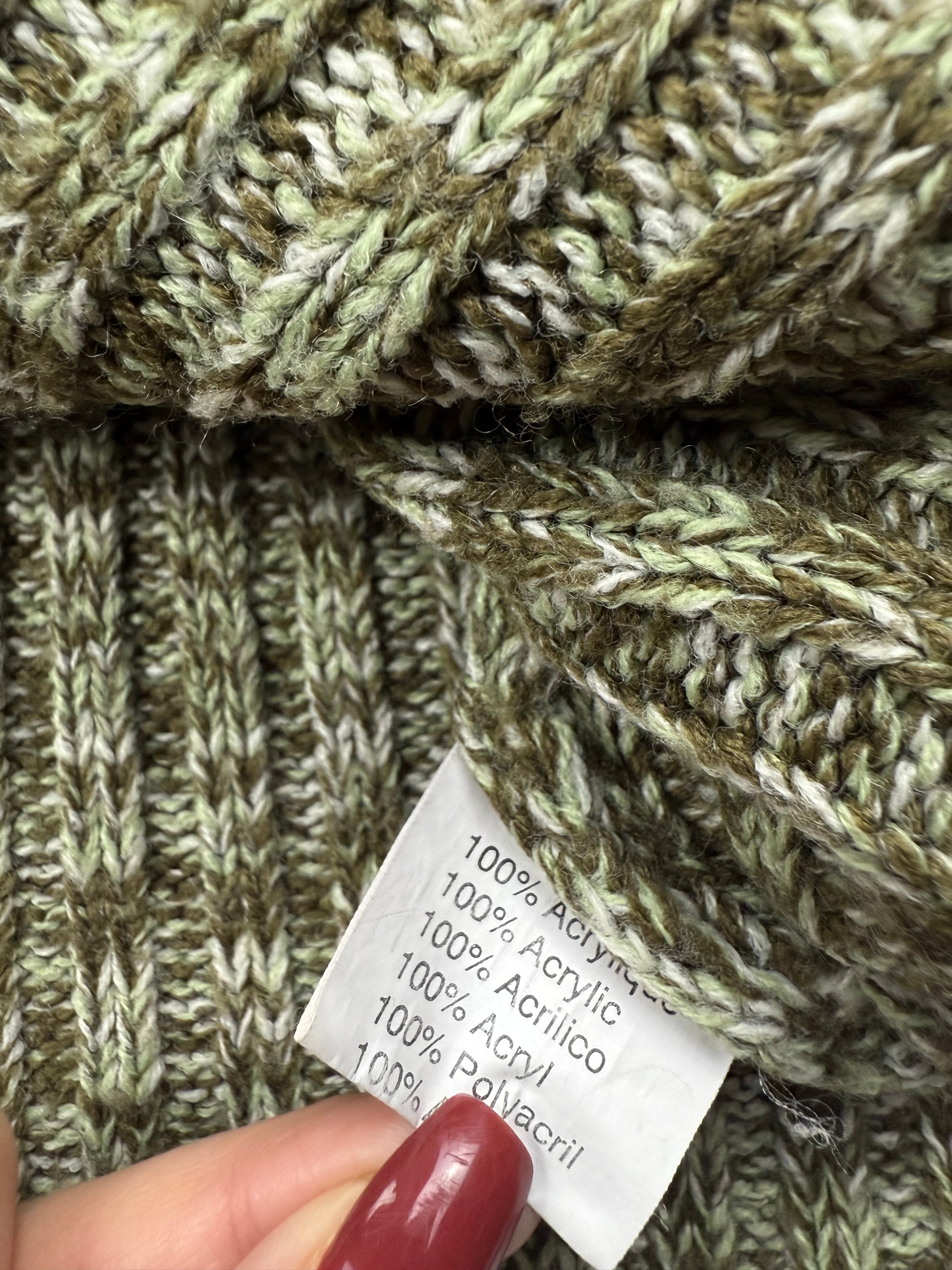 Khaki turtleneck asymmetric jumper (S/M)