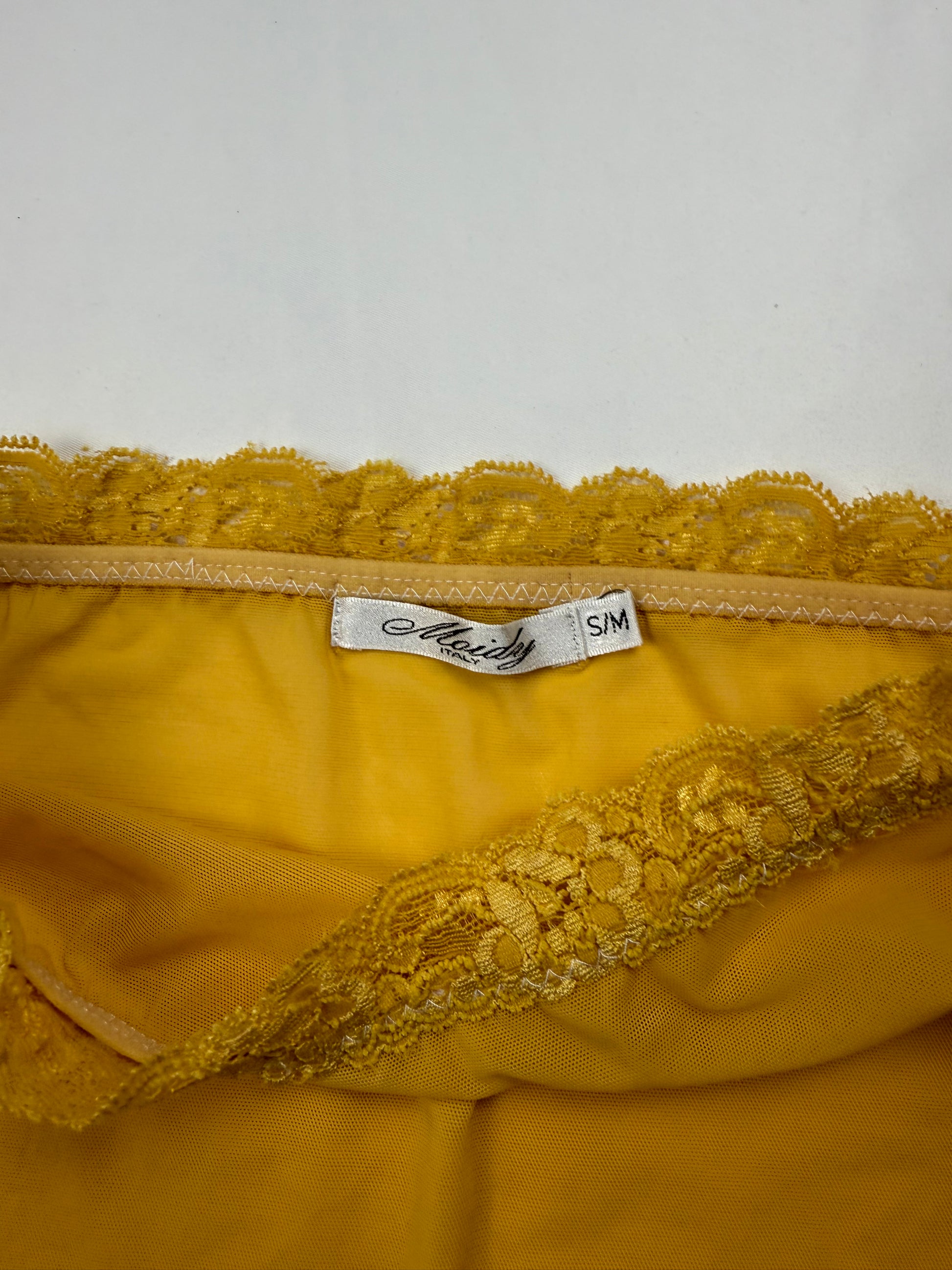 Yellow mesh tube top (XS)
