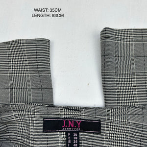Grey check print low waist office flare pants (XS/S)