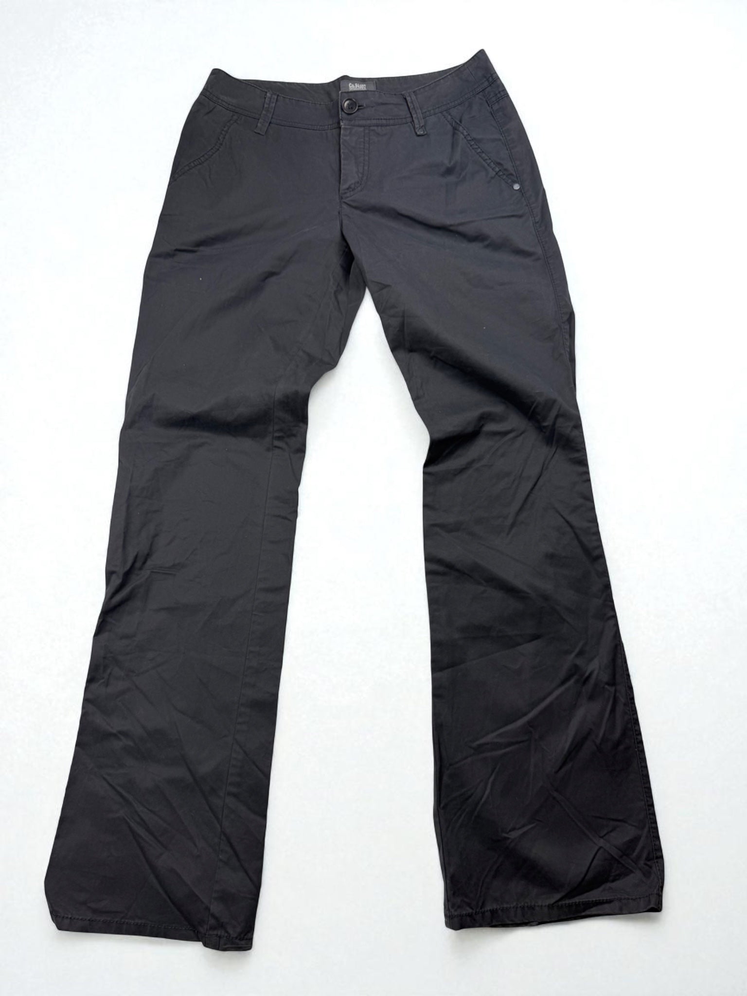 Dark grey cotton low waist baggy pants (M)