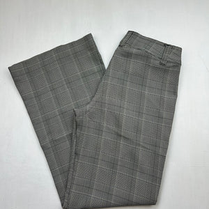 Grey check print low waist office flare pants (XS/S)